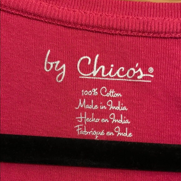 Chico's Red Long Sleeve Tee - Picture 2 of 4